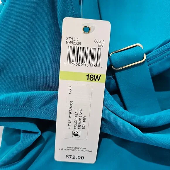 Anne Cole Live in Color Twis Bandini Top Size 18W - Picture 8 of 9